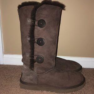 Tall brown button up uggs